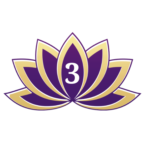 3 written in the middle of a lotus flower