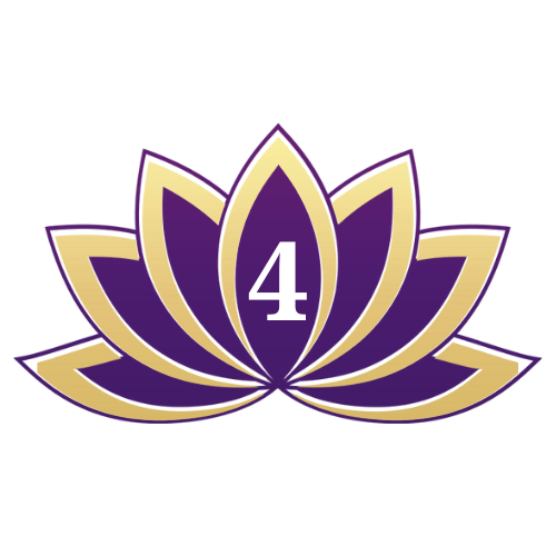 4 written in the middle of a lotus flower